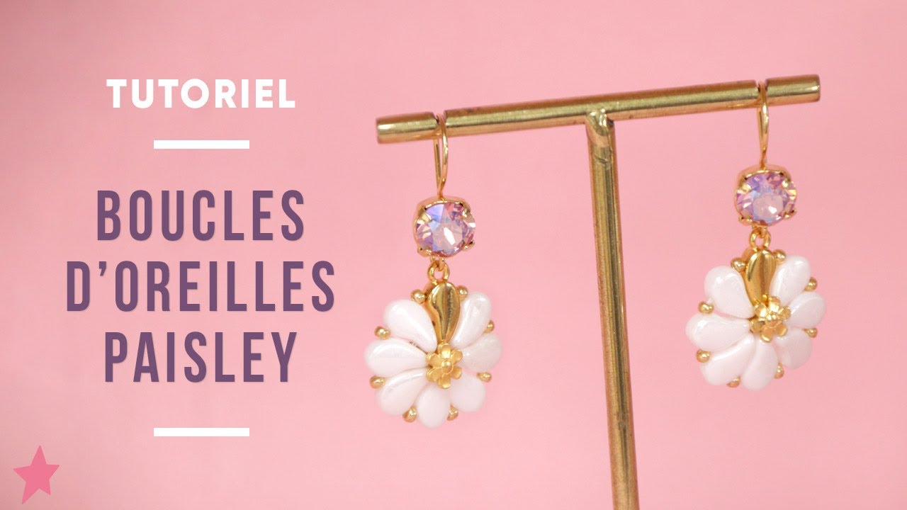 Boucles d'oreilles fleur avec perle