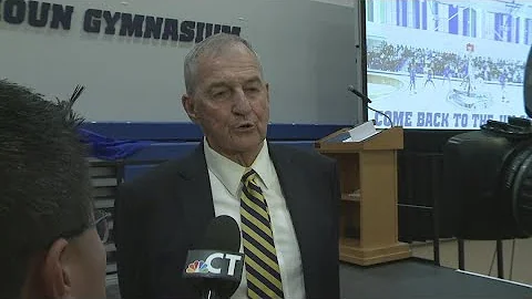Jim Calhoun opens up about his career at gym namin...