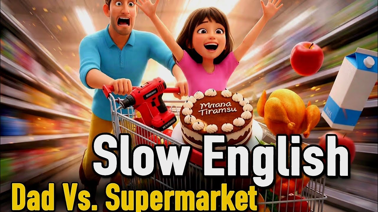 Supermarket Chaos: Fun Shopping Adventure in Slow English