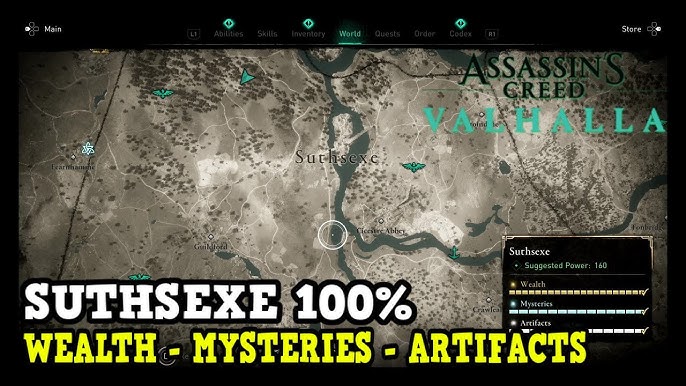 All Assassin's Creed Valhalla Cent Wealth, Mysteries, and Artifacts  locations map - Polygon