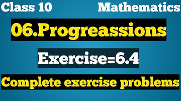 Progressions(Exercise 6.4)
