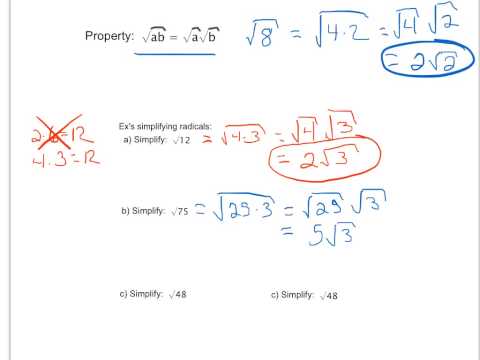 Simplifying Radicals w/ Perfect Squares