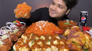 SPICY* WHOLE CHICKEN CURRY WITH FRIED RICE AND EGGS | EATING SHOW | MUKBANG | CHICKEN LOLLIPOP 🍗 screenshot 5