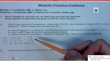 Molarity Practice Problems Video