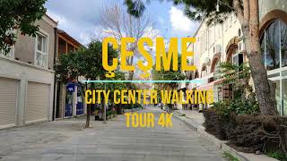 İzmir Çeşme Merkez  /Walking tour in Cesme City Center [ 4K UHD ]  İzmir / 22 January 2022