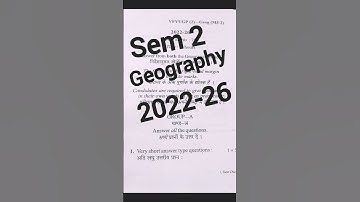 FYUGP SEM 2 #geography  (2022-26) | #vbuhazaribagh | Mj 2 Geography