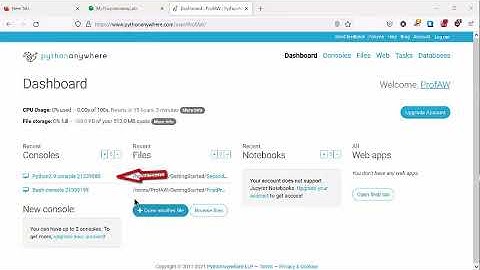 PythonAnywhere2 UsingTheConsoleFeature