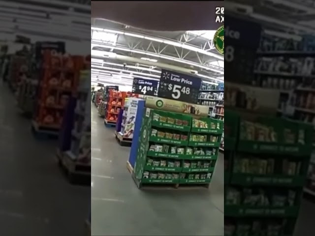 Women with a knife in Walmart