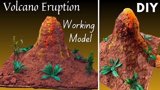 DIY Volcano Model Making | School Project Ideas | Volcano Eruption Working Model @craftthebest1