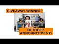 Giveaway Winner &amp; October Announcements!