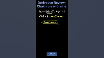 Derivative (sin x)^3 applying the chain rule for derivatives. #shorts