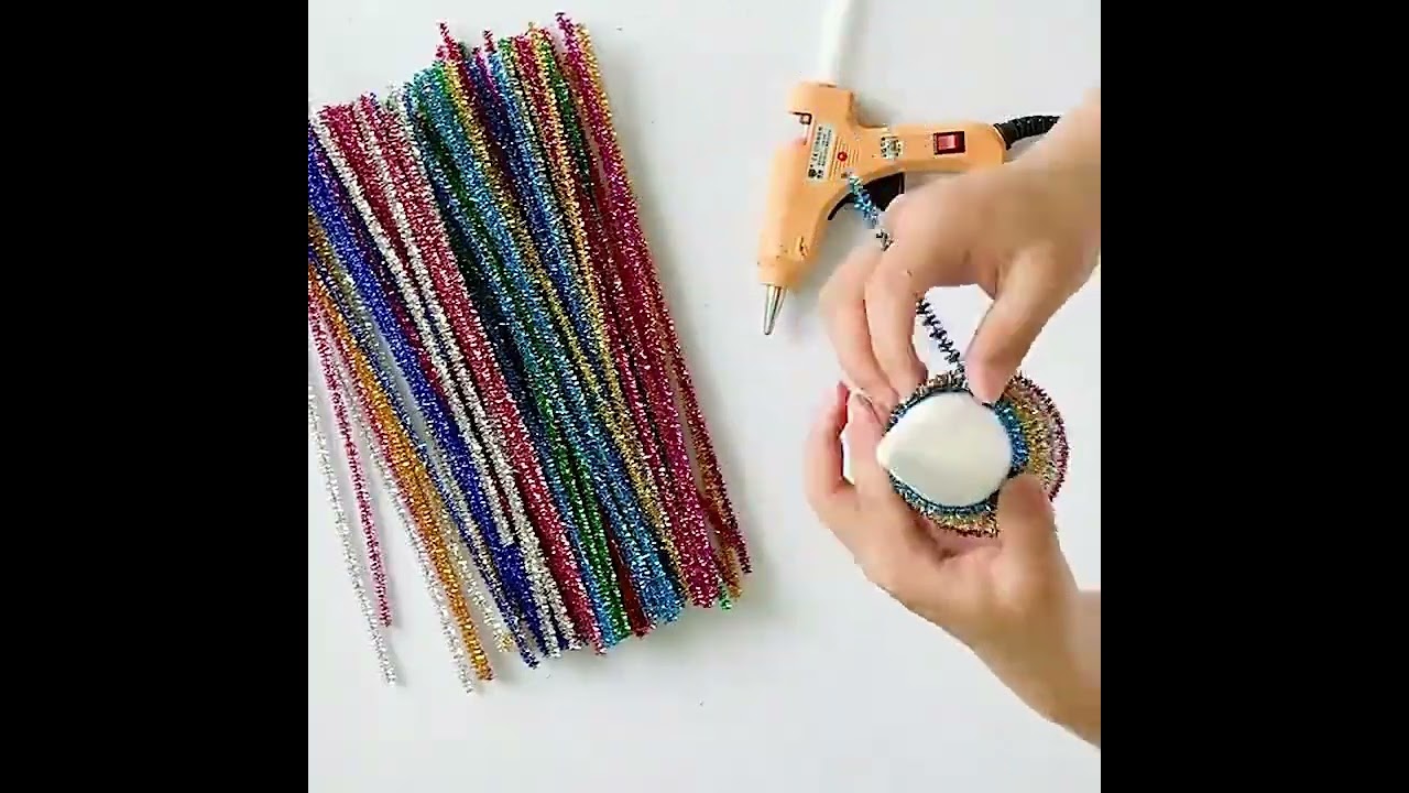 30/50/100pcs Glitter Chenille Stems Pipe Cleaners Plush Tinsel Stems