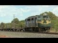 Pacific national  a class locomotive with flat wagons  poathtv australian trains  railways