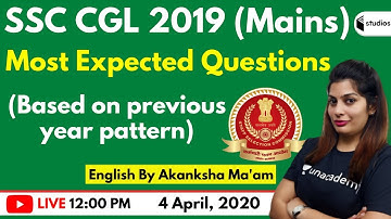 SSC CGL 2019 (Mains) | English by Akanksha Ma