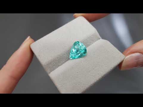 Neon blue Paraiba tourmaline in pear cut 4.32 carats, Mozambique Video  № 3