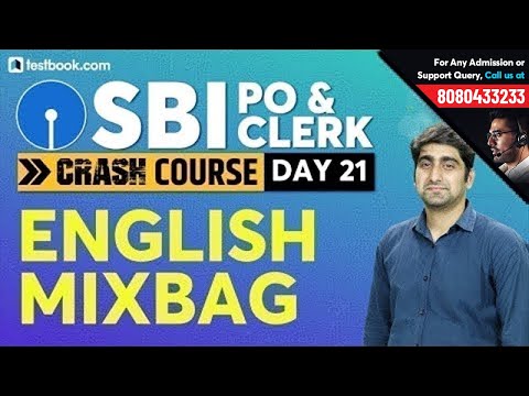 Important English Questions for SBI PO 2019 | Based on SBI Clerk 2019 Syllabus | Crash Course Day 21