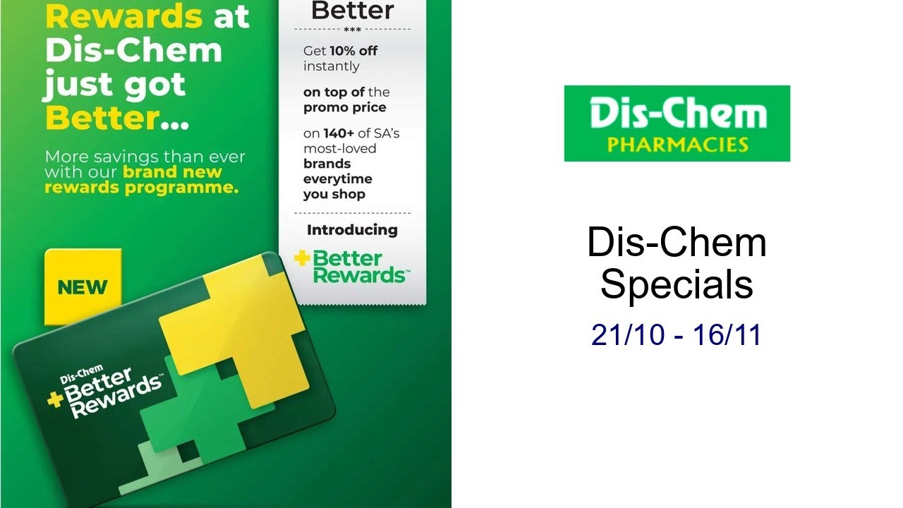 Dis-Chem Specials 21/10 - 16/11