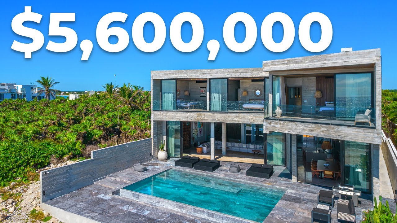 Tour the ULTIMATE BEACHFRONT DREAM VILLA FOR SALE Tankah Bay, MOST