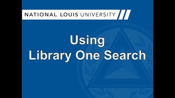 Using Library One Search