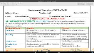 Doe Science Worksheet 38,Class 10Th In English Medium...wednesday..300920