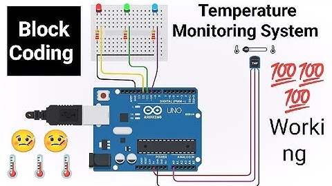 Temperature Sensor Arduino Tinkercad Block Coding | Tinkercad Project