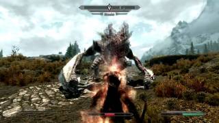 Skyrim: Finishing a dragon in style