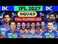 IPL 2027 | Delhi Capitals Full & Final Squad Of IPL 2027 |IPL 2027 All Team Squad | IPL 2027 Squad