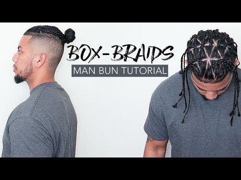 How To Do Triangle Box Braids Man Bun Tutorial Youtube