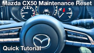 2023 Mazda Cx50 How To Reset Oil Life Reminder
