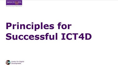 Principles for Successful ICT4D