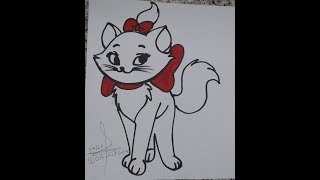 رسم القطة لولو كاتي بالالوان الفلوماستر - تعليم الرسم للمبتدئين