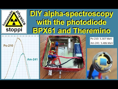 Homemade alpha-spectroscopy with the photodiode BPX61 and Theremino MCA - Alphaspektroskopie