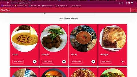 MK - Meal App - Coding Ninjas || Skill Test || Front -End Development
