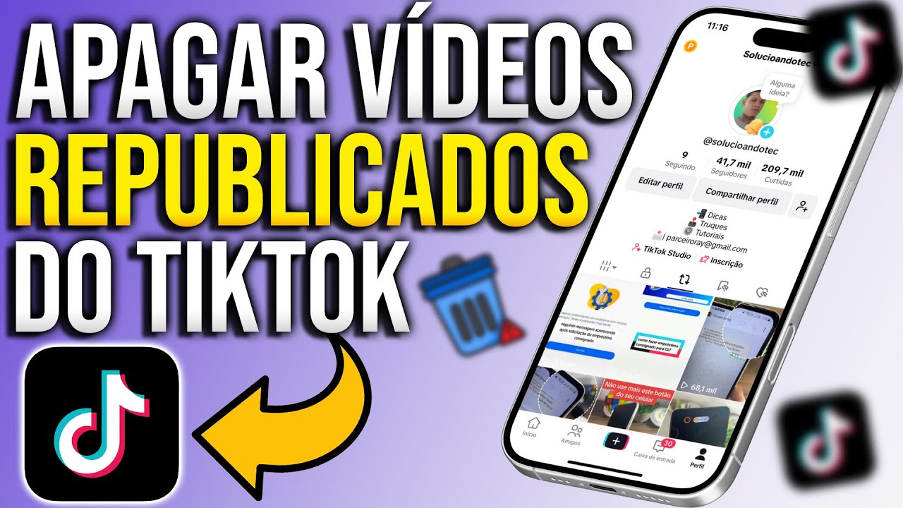 Como apagar todos os Republicados do TikTok - YouTube