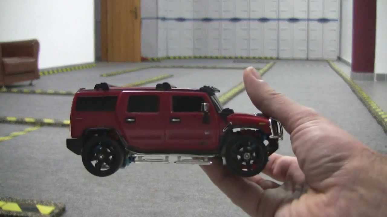 X-mod Evo Truck Red Hummer with ASF Miniz board runing on track