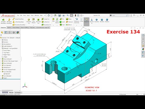 SolidWorks tutorial exercise 134