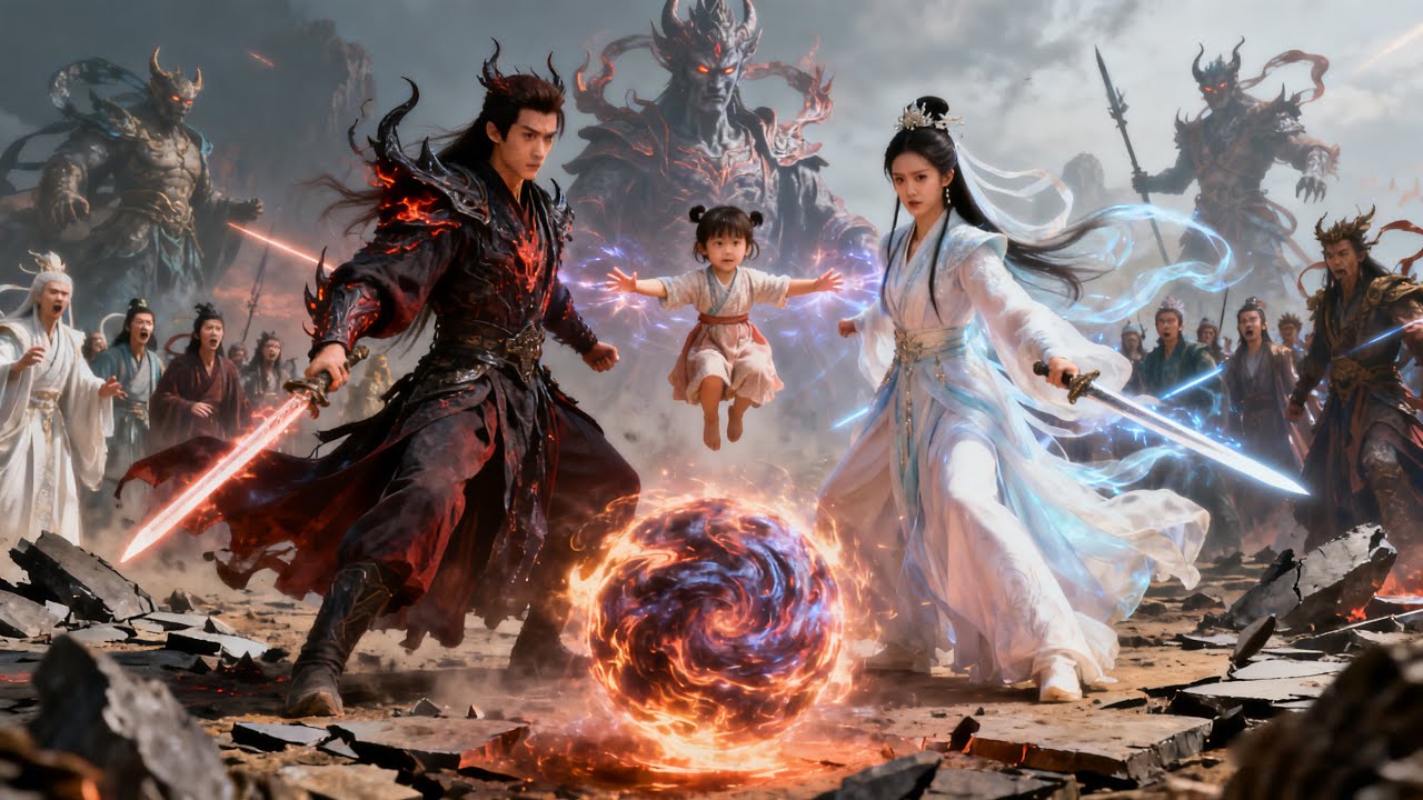 🔥開局被神仙女帝帶娃堵門叫小伙子爹？ ！沒想到這個凡人小夥竟然是萬魔之主！#短劇 #drama #爽文 #古装 #魔尊 #逆袭