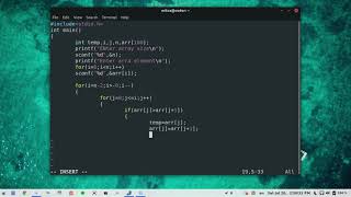 bubble sort using C in UBUNTU/LINUX