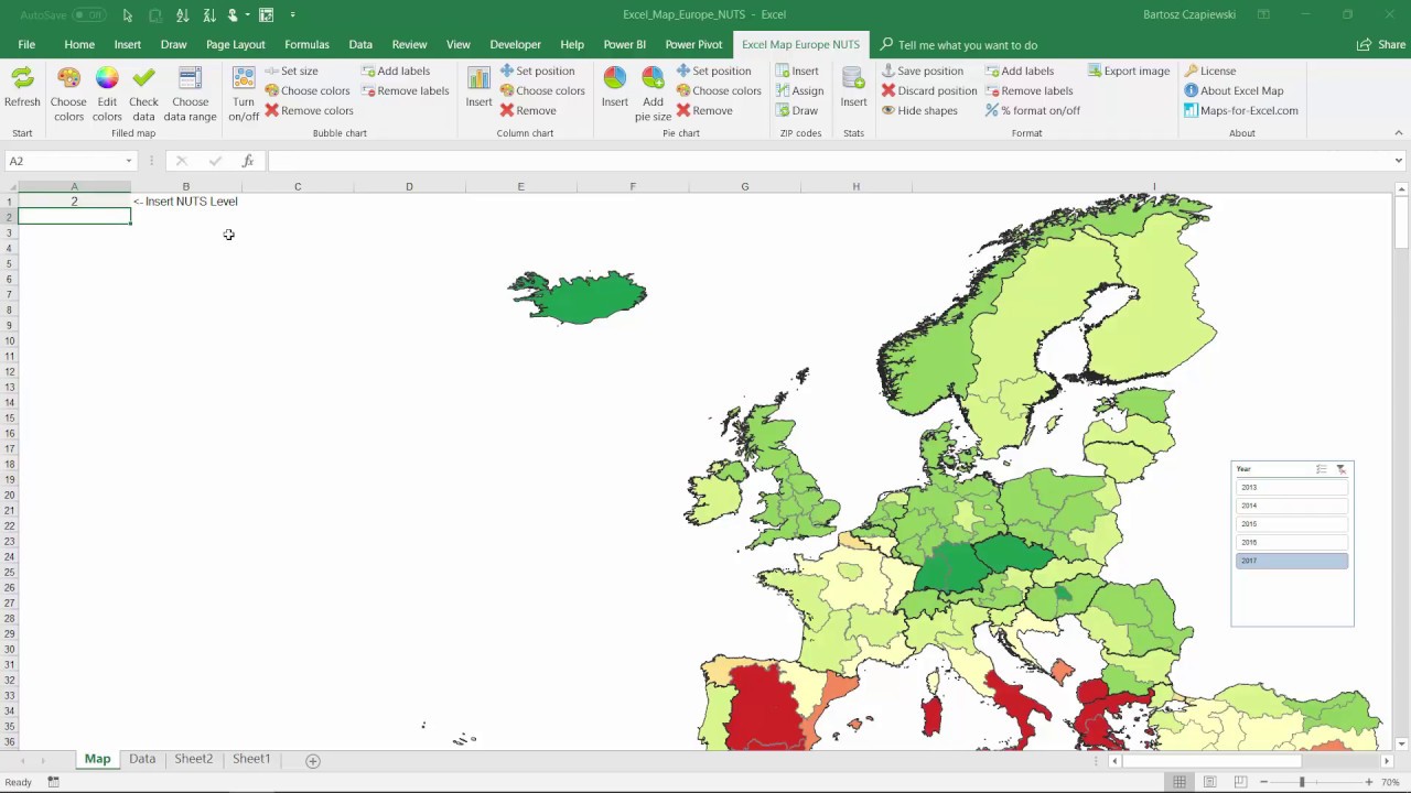 Map Chart In Excel 2016