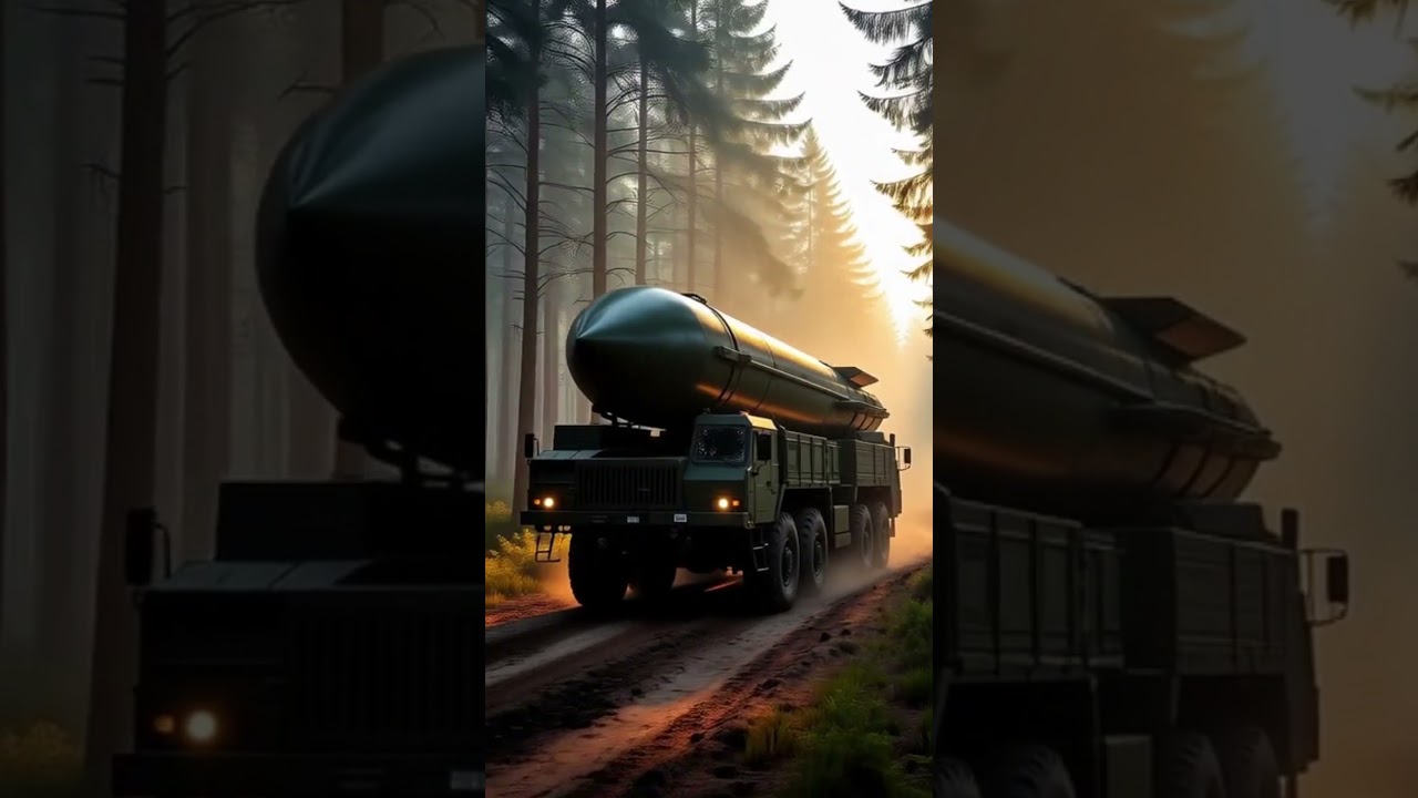 Nuclear missile transportation through the forest in Russia 