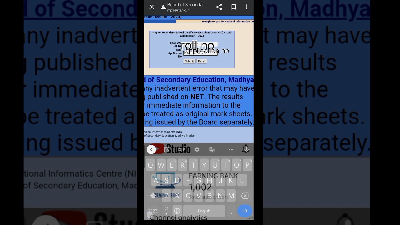 Class 12 Mp Board exam result 2023 
