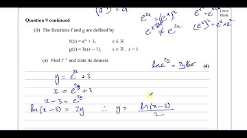 [P3] C3, (GCE), 6665/01, Jan 2010, Q9, Exponentials & Log Equations, Inverse, Composite Functions