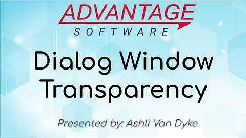 Dialog Window Transparency