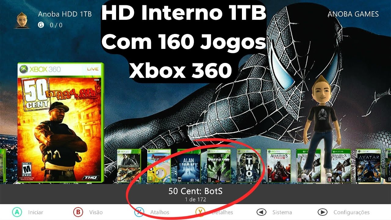 XBOX 360 Desbloqueado 1TB + Jogos Top