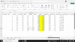 MS Excel Basic Formulas | SUM, MAX, MIN, Percentage, Division Explained in Hindi