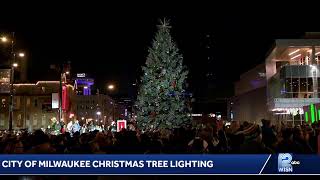 Milwaukee's mayor lights the city Christmas tree in the 'Cheer District'
