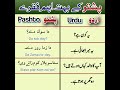 Basic Pashto Short Sentences روزمرہ استعمال ہونے والے انتہائی اہم پشتو فقرے 