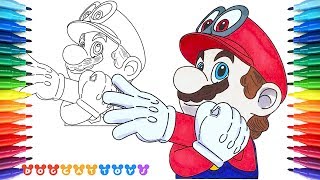 How to Draw Super Mario Odyssey, Mario #151 | Drawing Coloring Pages Videos for Kids