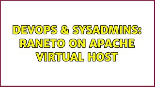 Celebrity DevOps & SysAdmins: Raneto on apache virtual host Profile