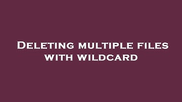 Deleting multiple files with wildcard